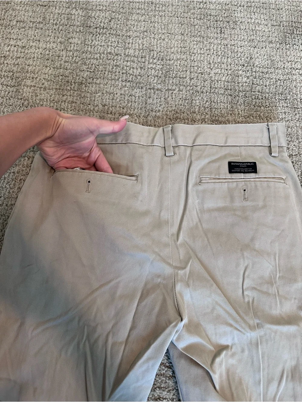 Banana Republic Slim Straight Khaki Chinos - Light Beige